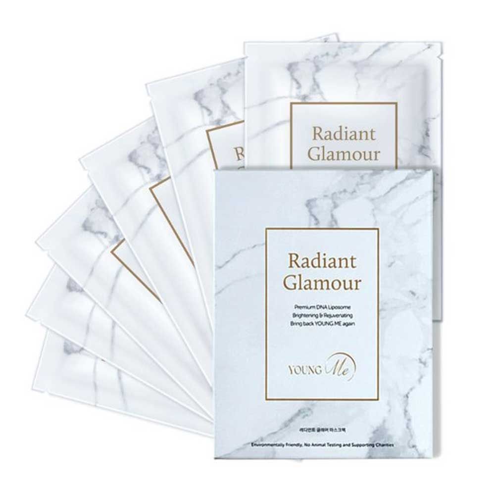 YOUNGME Radiant Glamour Facial Sheet Mask 6 Sheets UV Anti-Aging Elasticity Laser Ampoule Home Care _ Made in Korea